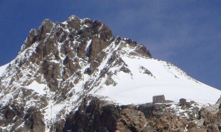 Pizzo Bernina e rifugio Marco e Rosa